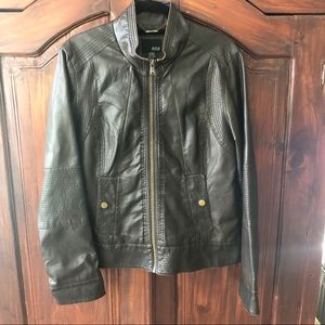A.N.A. Faux leather jacket size large dark brown